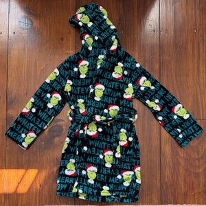 Kids Grinch Pajama Robe - Black and Green